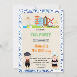 Invitation thème anniversaire hollandais