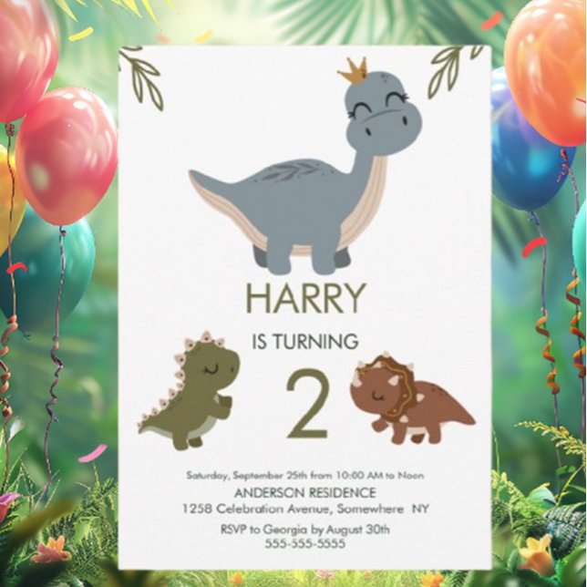 Invitation Thème Boho Dinosaur en bon temps (We are throwing a dinosaur birthday party for our little dino enthusiast)