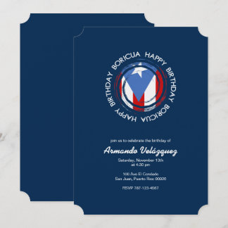 Invitation Thème Boricua pour l'anniversaire de Porto Rico
