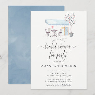Invitation Thème Café de Paris aquarelle pour enterrement de 