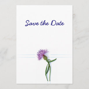 Invitation Thème Chardon de Mariage Écossais, Celtique, Enreg