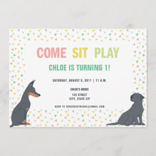 Invitation Thème Chien Chien Chien Chien Chien Chien Chien Fê