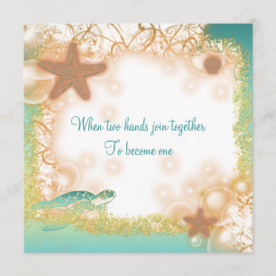 Invitation Thème côtier élégant de partie de mariage de plage