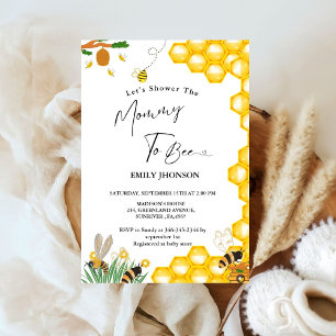 Invitation Thème d'abeille Douche la maman à être baby shower