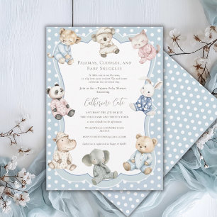 Invitation Thème d'animaux pour fête en pyjama pour Baby Show