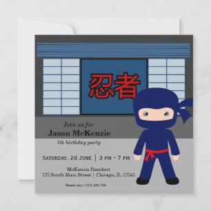Invitation Thème d'anniversaire de Little ninja