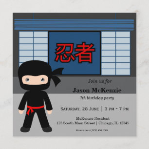 Invitation Thème d'anniversaire de Little ninja