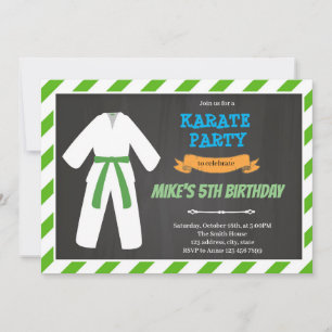 Invitation thème d'anniversaire de Taekwondo