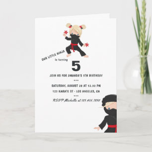 Invitation Thème d'anniversaire Ninja