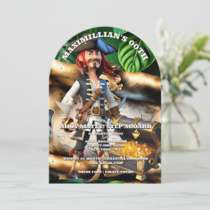 Invitation Thème d'anniversaire pour garçons : capitaine pira
