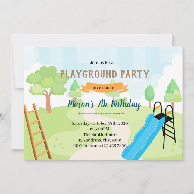 Invitation thème d'anniversaire serpents et échell (Devant)