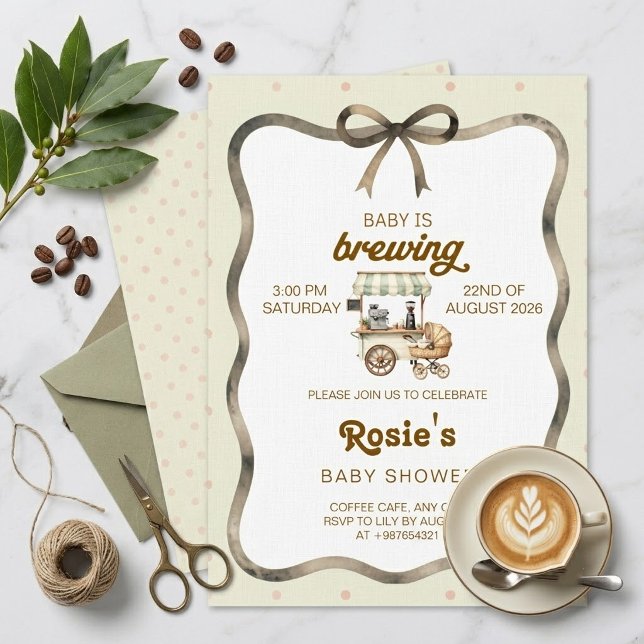 Invitation Thème de Baby Shower "Bébé est en train de brasser (Créateur téléchargé)