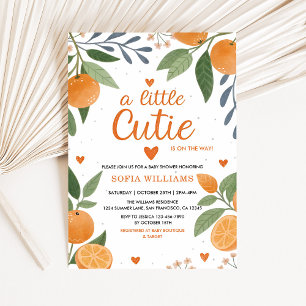 Invitation Thème de Baby Shower Citron Orange Petite Mignonne
