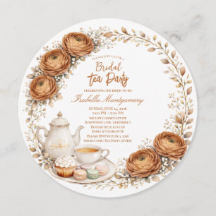 Invitation Thème de Baby Shower Mariage Tasse de Thé à Palett