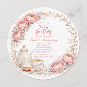 Invitation Thème de Baby Shower Mariage Tasse de Thé sur une