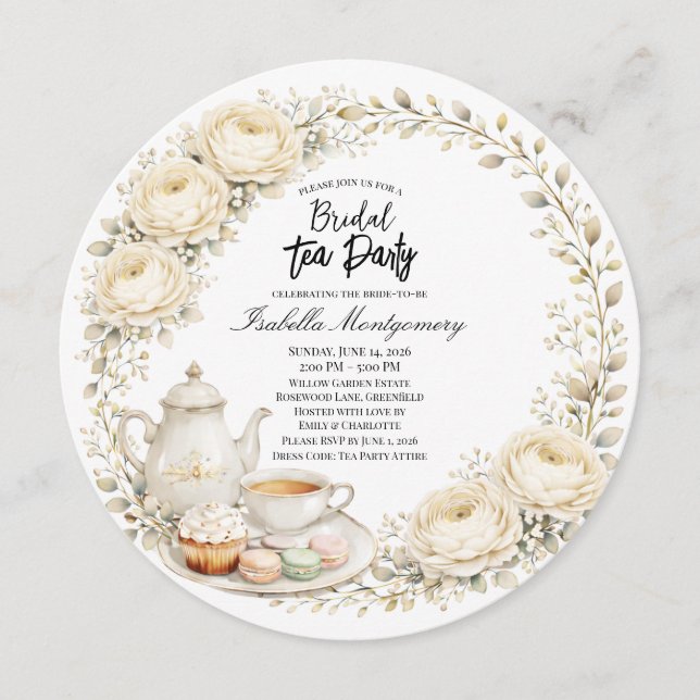Invitation Thème de Baby Shower sur Palette d'Ivoire pour une (Devant)