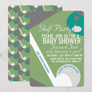 Invitation Thème de balle de golf moderne Baby shower Garçon 