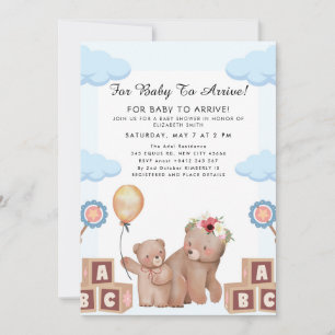 Invitation Thème de ballon d'ours en peluche mignon