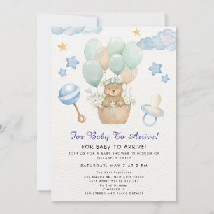 Invitation Thème de ballon ourson mignon