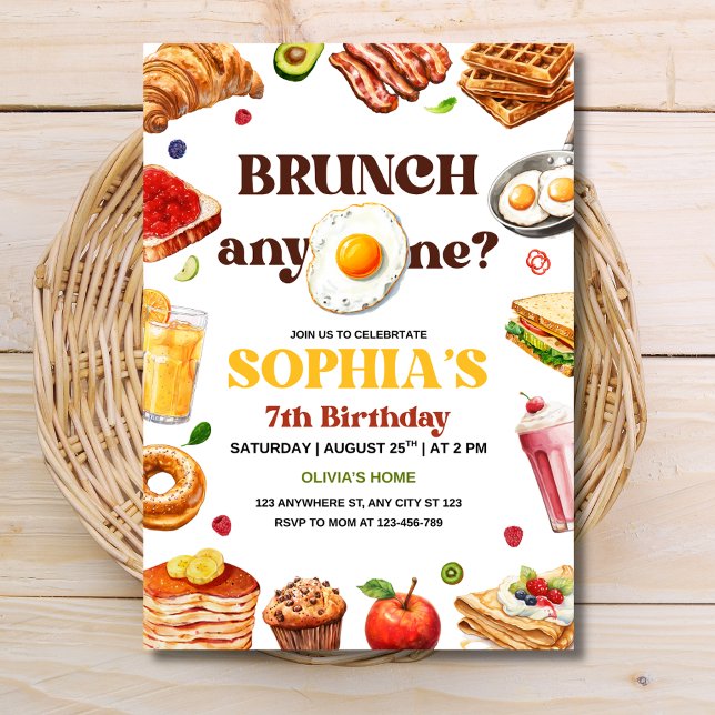 Invitation Thème de brunch pour l'anniversaire des enfants go (Créateur téléchargé)