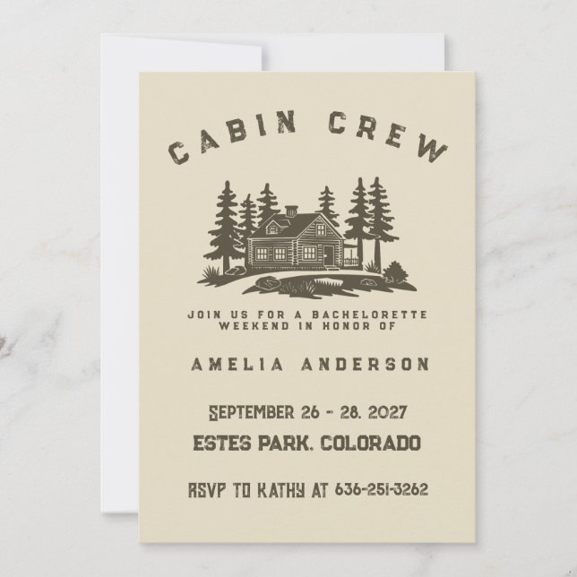 Invitation Thème de camp Week-end de camping Enterrement de v (Devant)