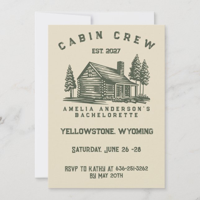 Invitation Thème de camp Week-end de camping Enterrement de v (Devant)