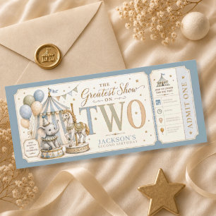 Invitation Thème de carnaval rétro garçon 2e anniversaire