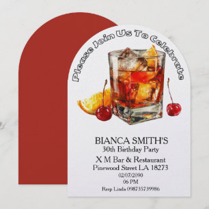 Invitation Thème de cocktail élégant pour anniversaire adulte