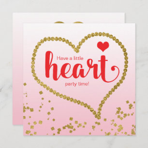 Invitation Thème de coeur Famille Réunion d'anniversaire