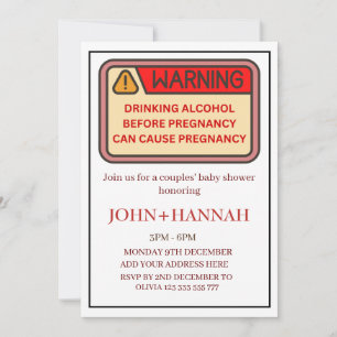 Invitation Thème de construction Couples Funny Baby shower co