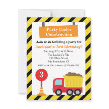 Thème de construction de camion de vidange anniver