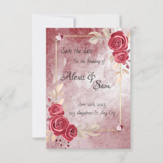 Invitation Thème de couleur marron en rouge foncé