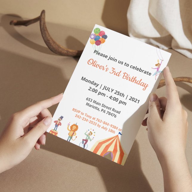 Invitation Thème de dessin animé élégant pour enfants spéciau (Créateur téléchargé)