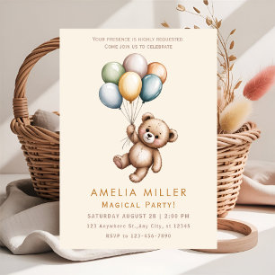 Invitation Thème de fête avec des animaux mignons