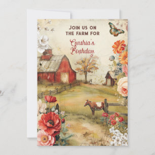 Invitation Thème de fête champêtre de campagne
