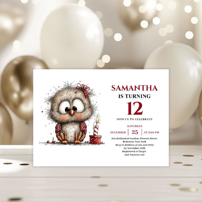 Invitation Thème de fête d'anniversaire joyeux et fantaisiste (Happy Whimsical animals Party Theme kids birthday invitation

)