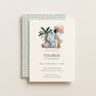 Invitation Thème de fête d'anniversaire Jungle sauvage