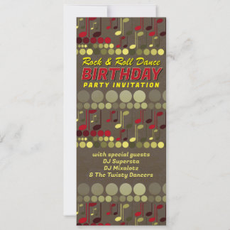 Invitation Thème de fête d'anniversaire musique disco rétro r