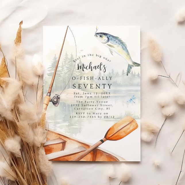 Invitation Thème de fête d'anniversaire "O-Fish-Ally" pour le (Créateur téléchargé)