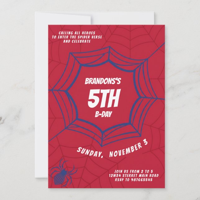 Invitation Thème de fête d'anniversaire pour enfants Super-hé (Devant)