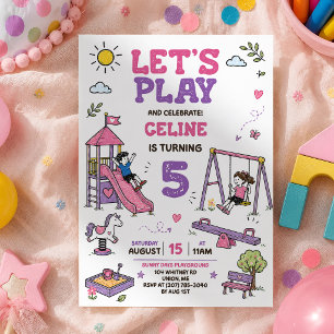 Invitation Thème de fête d'anniversaire pour filles aire de j