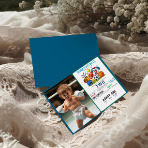 Invitation Thème de fête d'anniversaire pour garçon de 2 ans