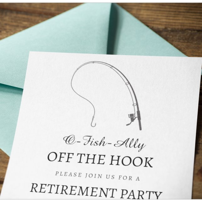 Invitation Thème de fête de retraite simple pêche (Créateur téléchargé)