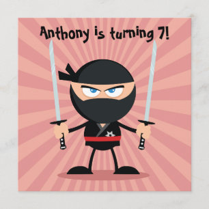 Invitation Thème de fête Ninja pour enfants