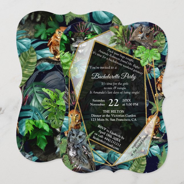 Invitation Thème de fête nocturne (Devant / Derrière)