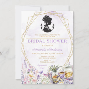 Invitation Thème de fête vintage pour la mariée autour des fl