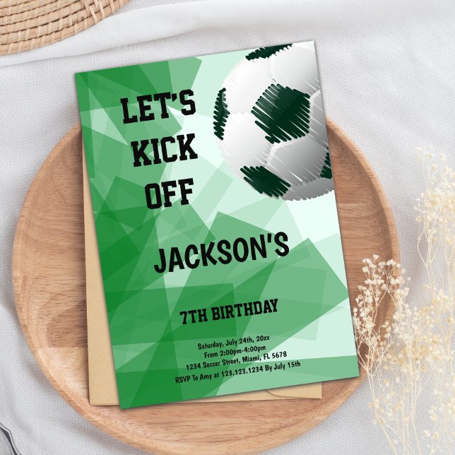 Invitation Thème De Football Artistique (Pen Drew Ball Soccer Birthday Invitations)