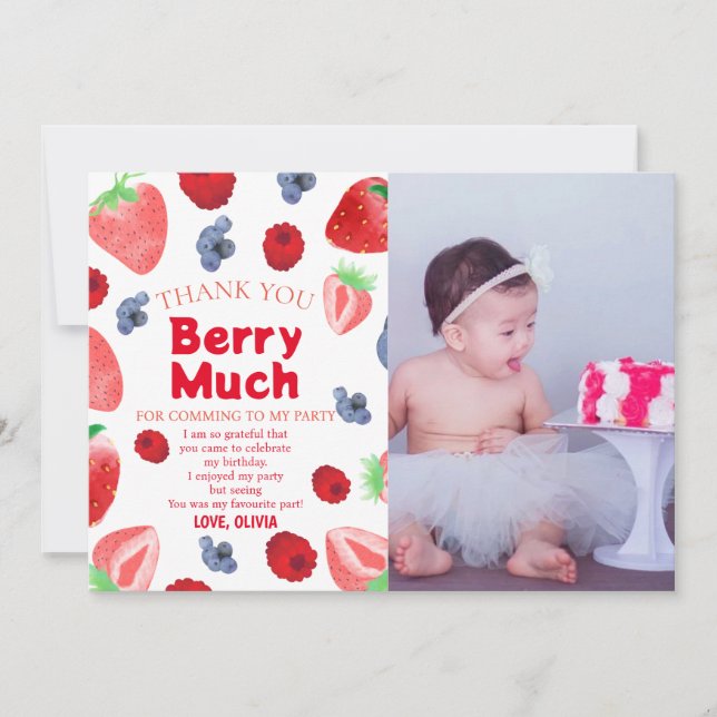 Invitation Thème de fruit pour 1er anniversaire  (Devant)