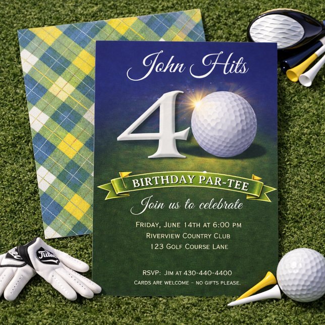 Invitation Thème de golf pour 40e anniversaire  (Créateur téléchargé)