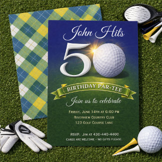 Invitation Thème de golf pour 50e anniversaire